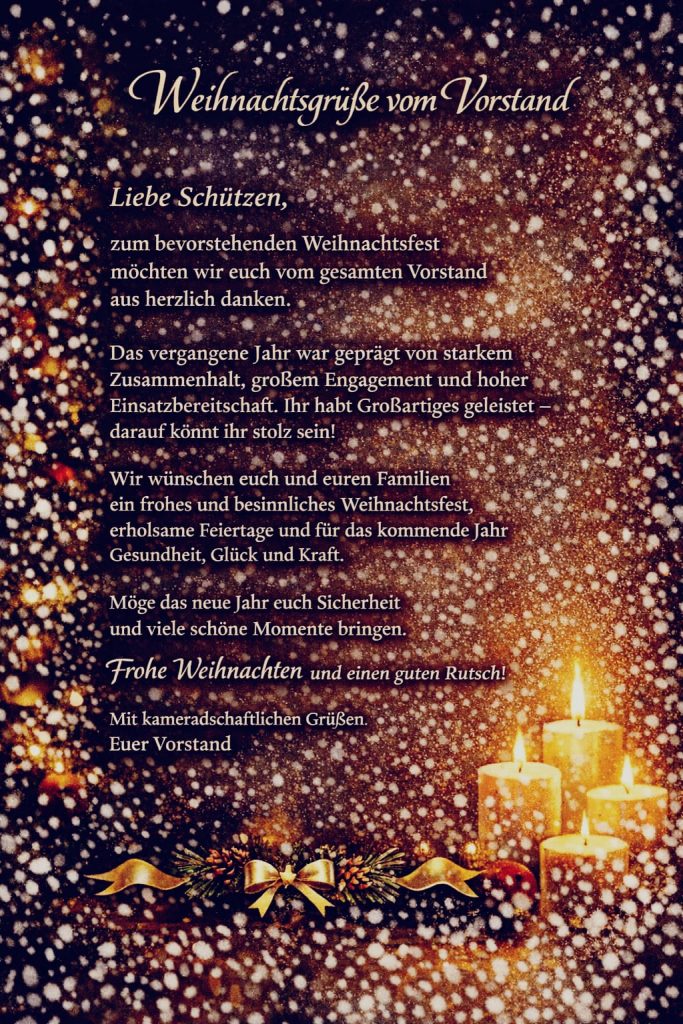 Weihnachtsgrüße vom Vorstand 2025