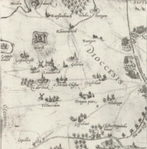 Hemmerden auf einer Karte von 1585