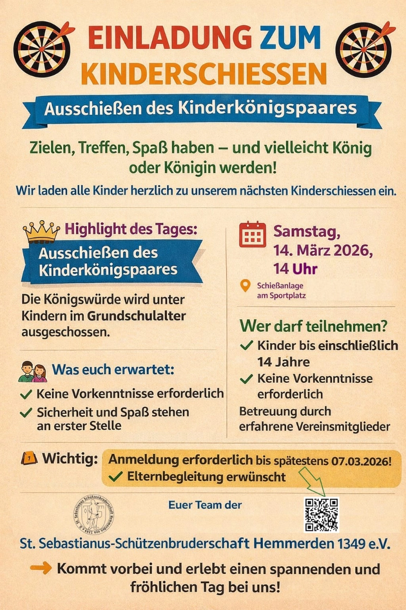 Kinderschiessen am 14. März