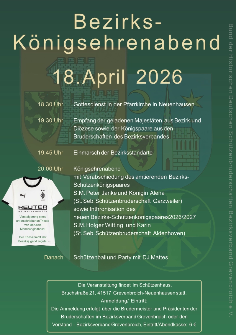 Königsehrenabend Bezirksschützenkönigspaar 2026/2027